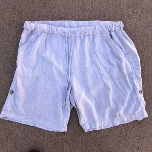 Joe Fresh linen blend drawstring elastic waistband shorts tan womens 1X